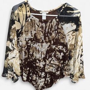 Vintage Alberto Makali Poncho Style Blouse y2k